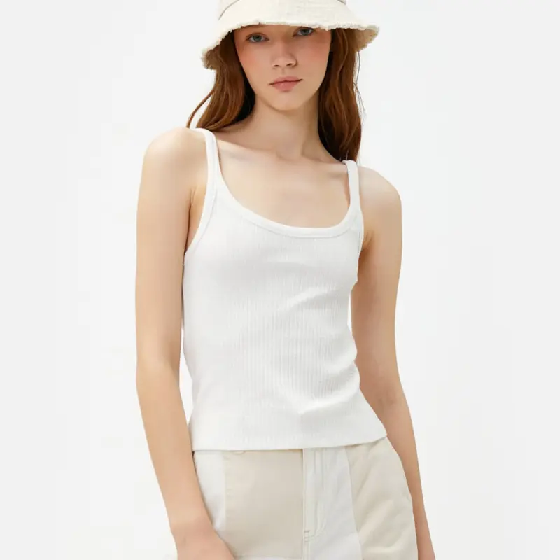 Plain Cotton Undershirt - Wide Neck